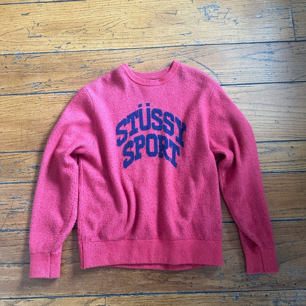 Stussy Red Crewneck Sweater Vibrant Style